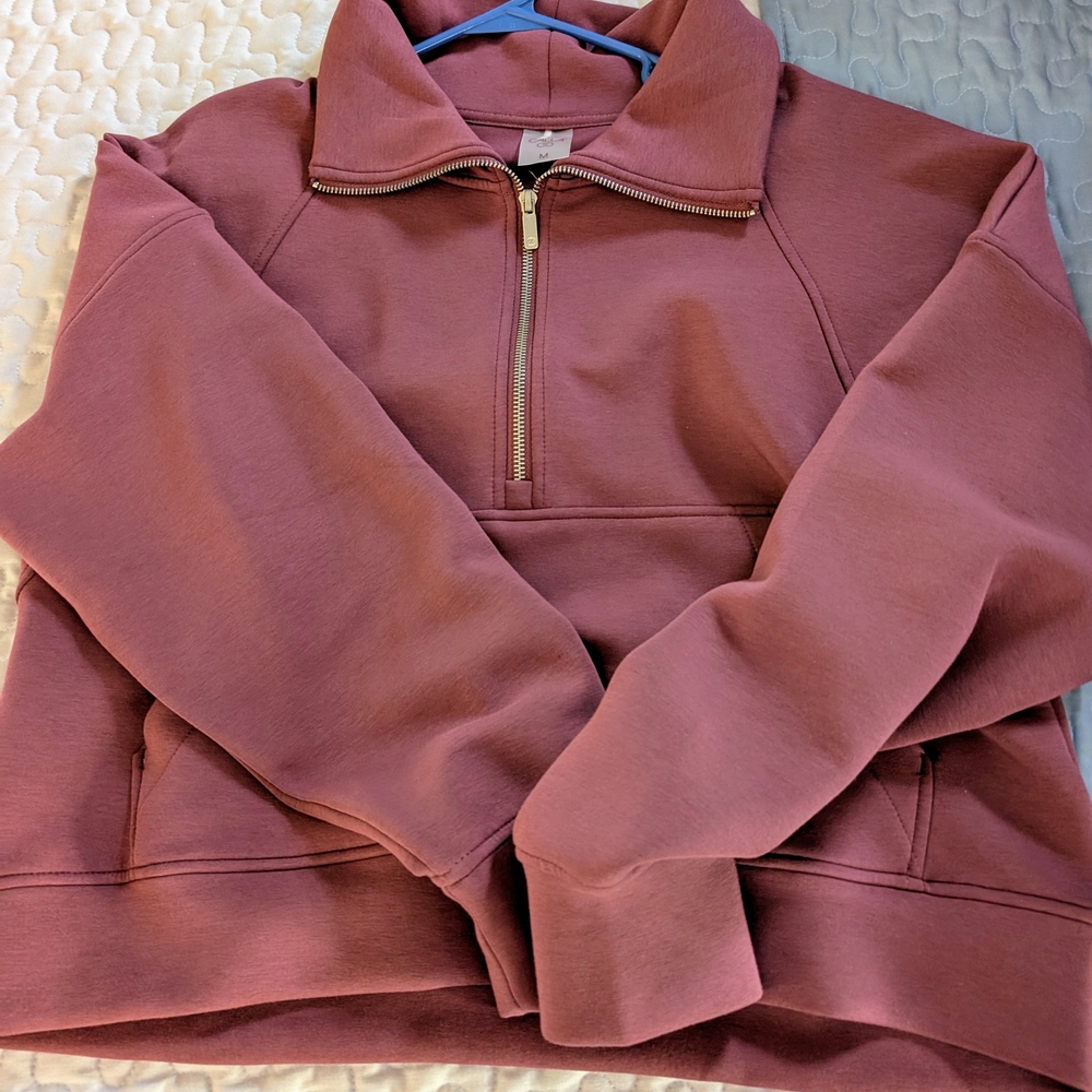 Women's Mauve Half-Zip Sweatshirt
